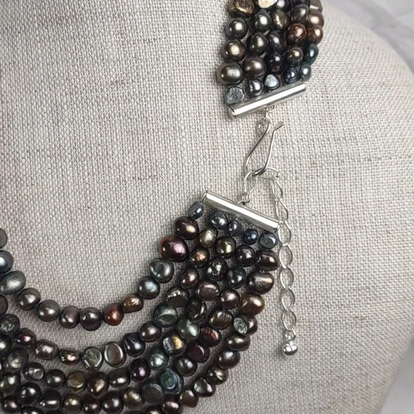 Jay King Mocha Peacock Freshwater Pearl Layered Necklace & Coordinating Earrings - Picture 3 of 14